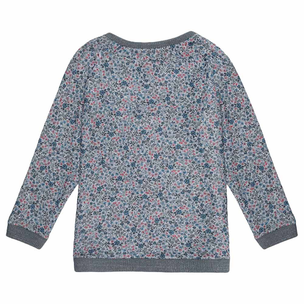 Jules & Juliette - Darell Baby Floral Sweatshirt - Flowery Grey Blue
