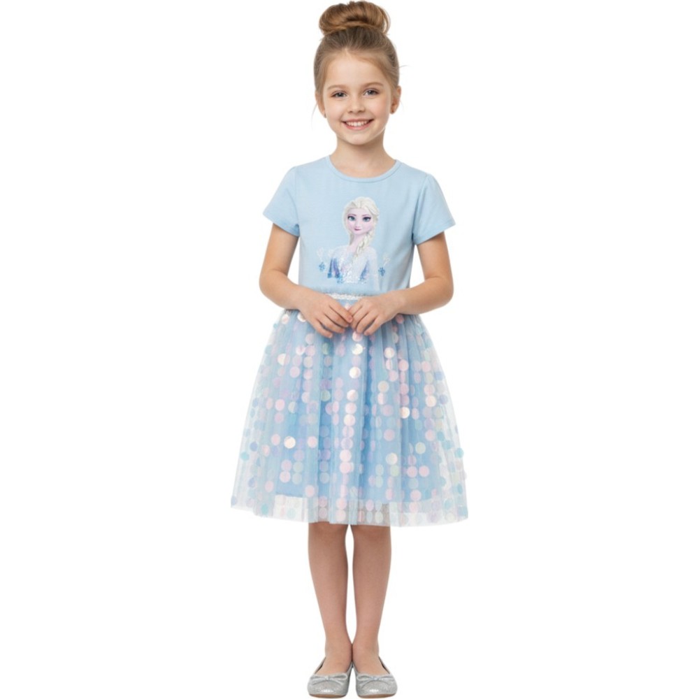 دي'دانييلا - فستان براق - آنا وإلسا - أزرق فاتح