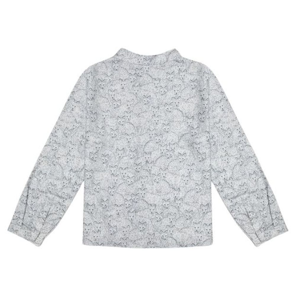 Jules & Juliette - Dilan Cotton Shirt - Blue Wolf Print