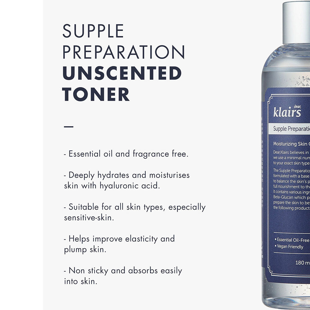 Dear Klairs - Supple Preparation Unscented Toner - 180 ml