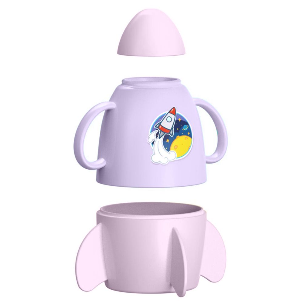 عام - كوب شرب للأطفال بمظهر صاروخي - بنفسجي - 260 مل