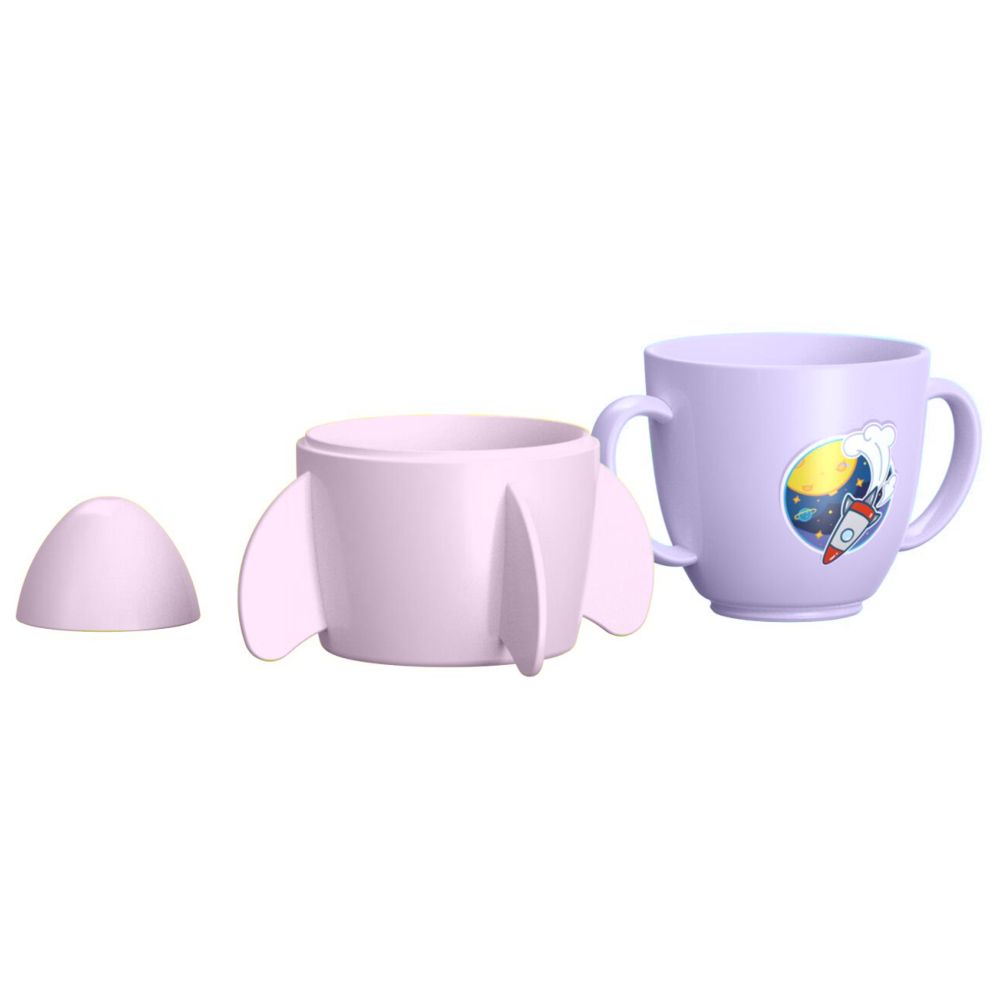 عام - كوب شرب للأطفال بمظهر صاروخي - بنفسجي - 260 مل