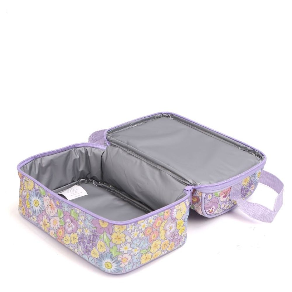 Little IA - Personalized Enchanted Floral Double-Decker Lunch Bag - Purple