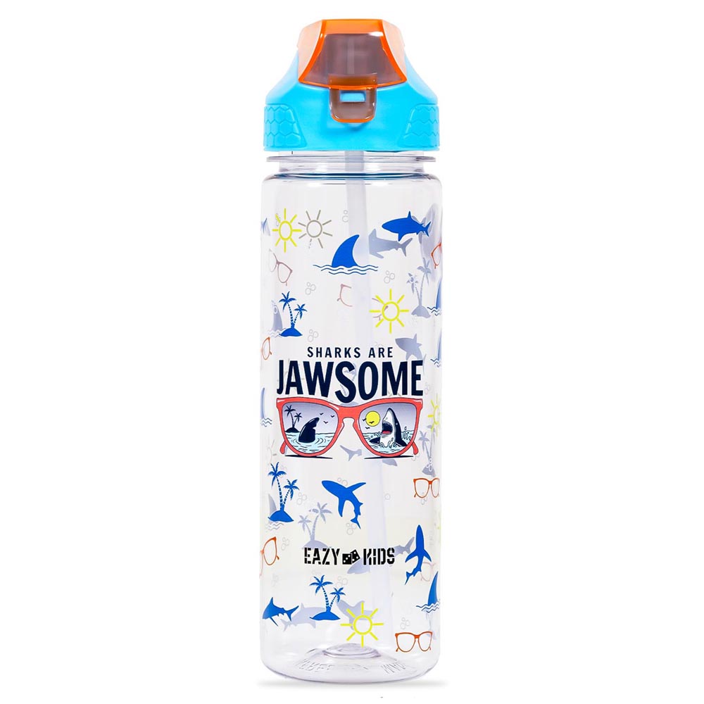 Eazy Kids - 2 - In - 1 Jawsome Shark Tritan Water Bottle - Blue - 650ml