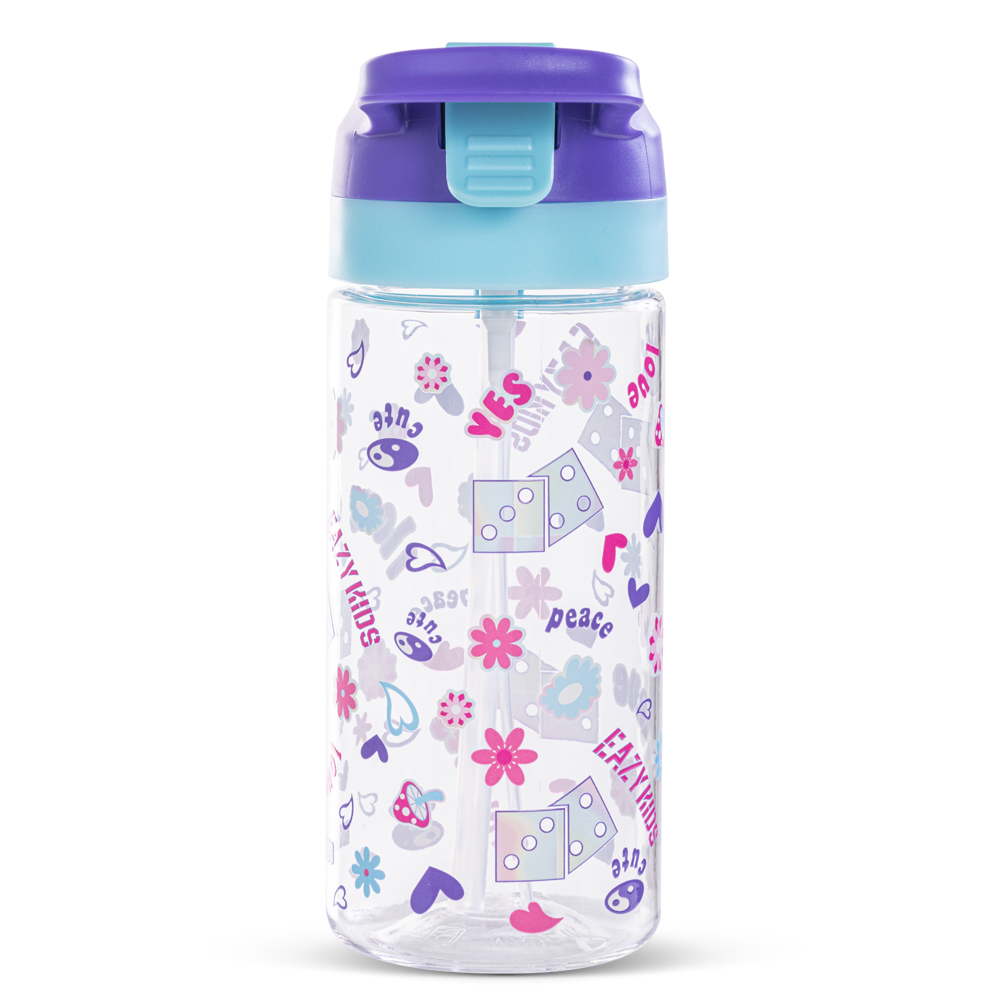 Eazy Kids - Tritan Water Bottle with Spray 500ml - Purple/Blue