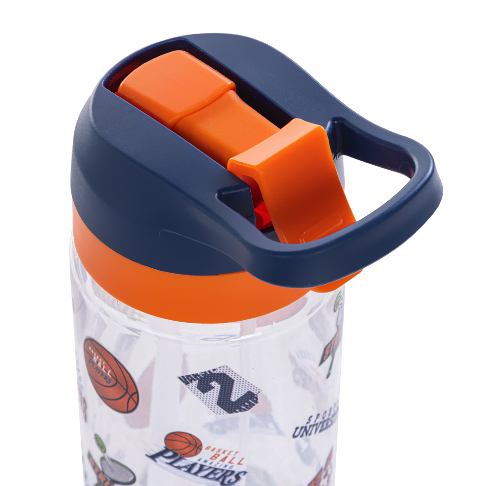 Eazy Kids - Basket Ball Tritan Water Bottle with Spray 750ml - Blue/Orange