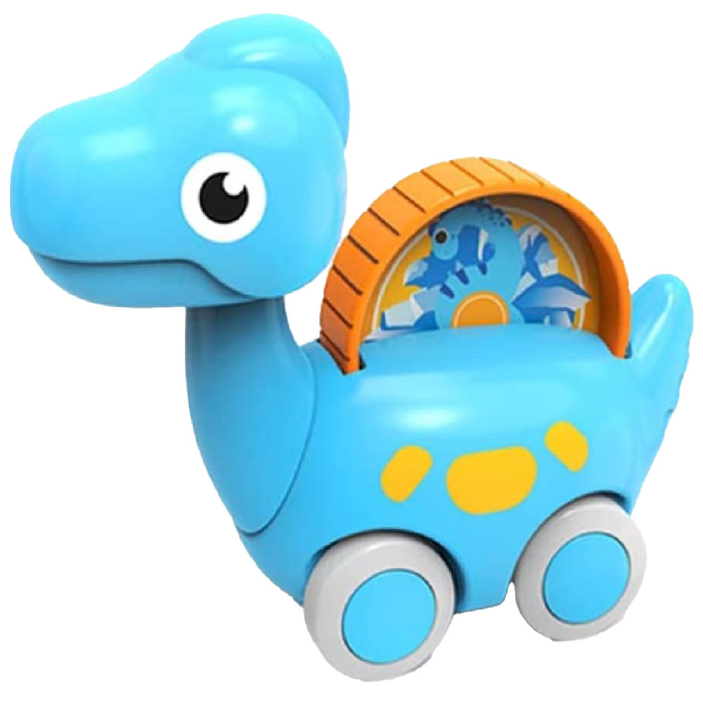 Huanger -Baby Dinosaur Push And Pull Toy Car W/ Wheels-Blue