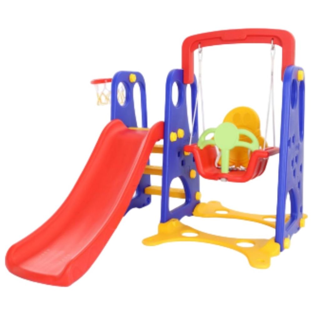Little Angel Kids Slide And Swing 3-In-1 Activity Playset
