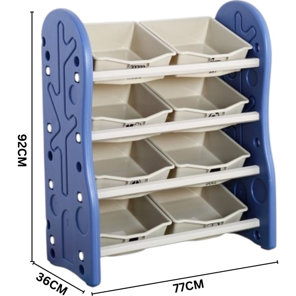 ليتل أنجل-  منظم تخزين الألعاب مع صناديق لغرفة الأطفال- أزرق
