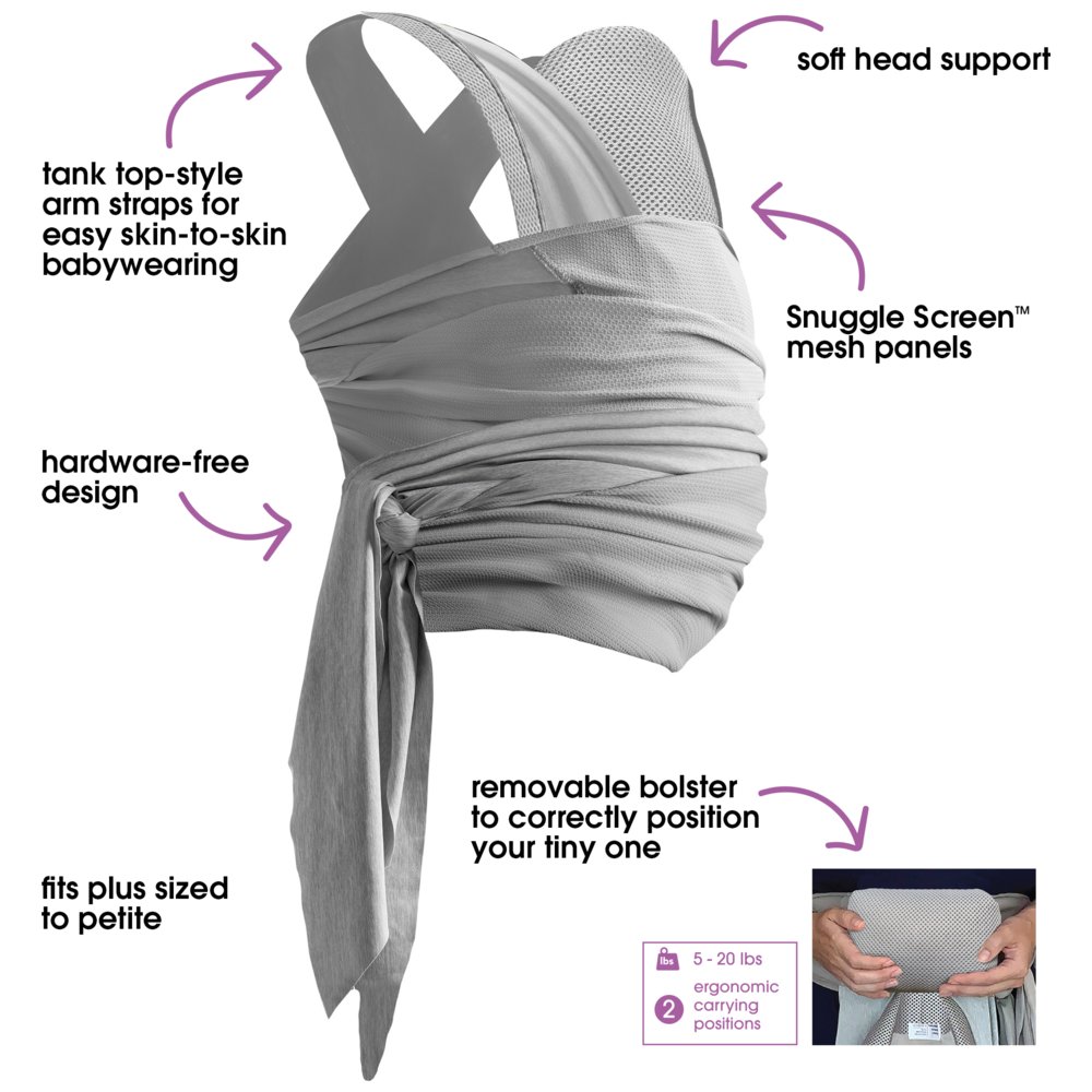 Chicco - Boppy Comfyhug Hybrid Newborn Baby Carrier - Frost