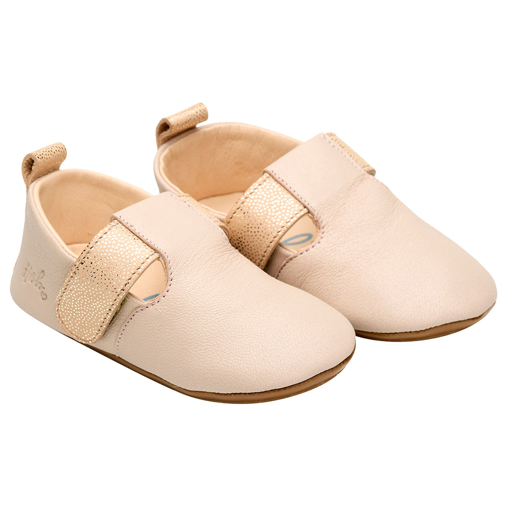 Hob - Neil Soft Sole Double Strap Shoes - Pale Pink/Sparkles
