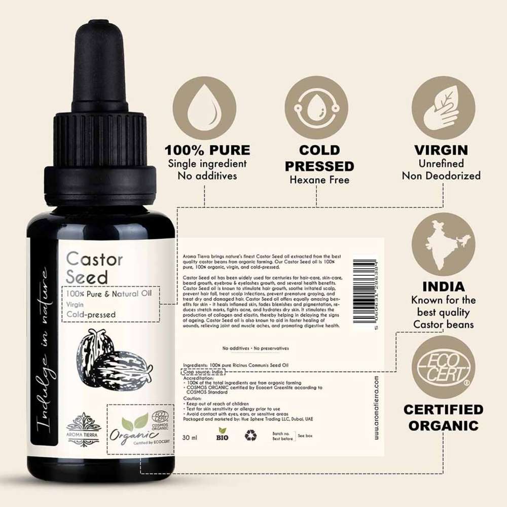 Aroma Tierra - Organic Castor Seed Oil - 30ml