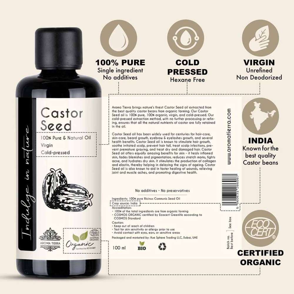 Aroma Tierra - Organic Castor Seed Oil - 100ml