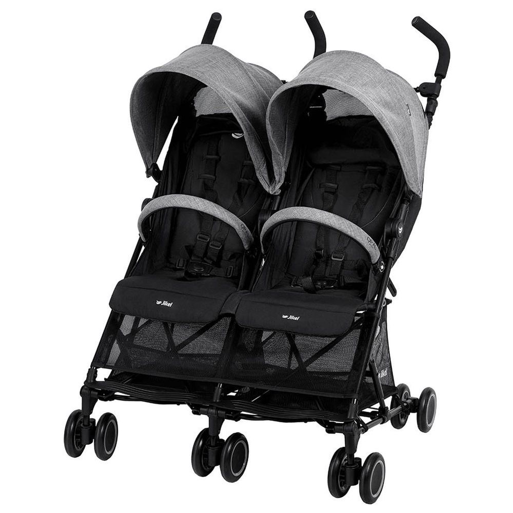 Jikel - Opal Double Compact Stroller - Sapphire Grey