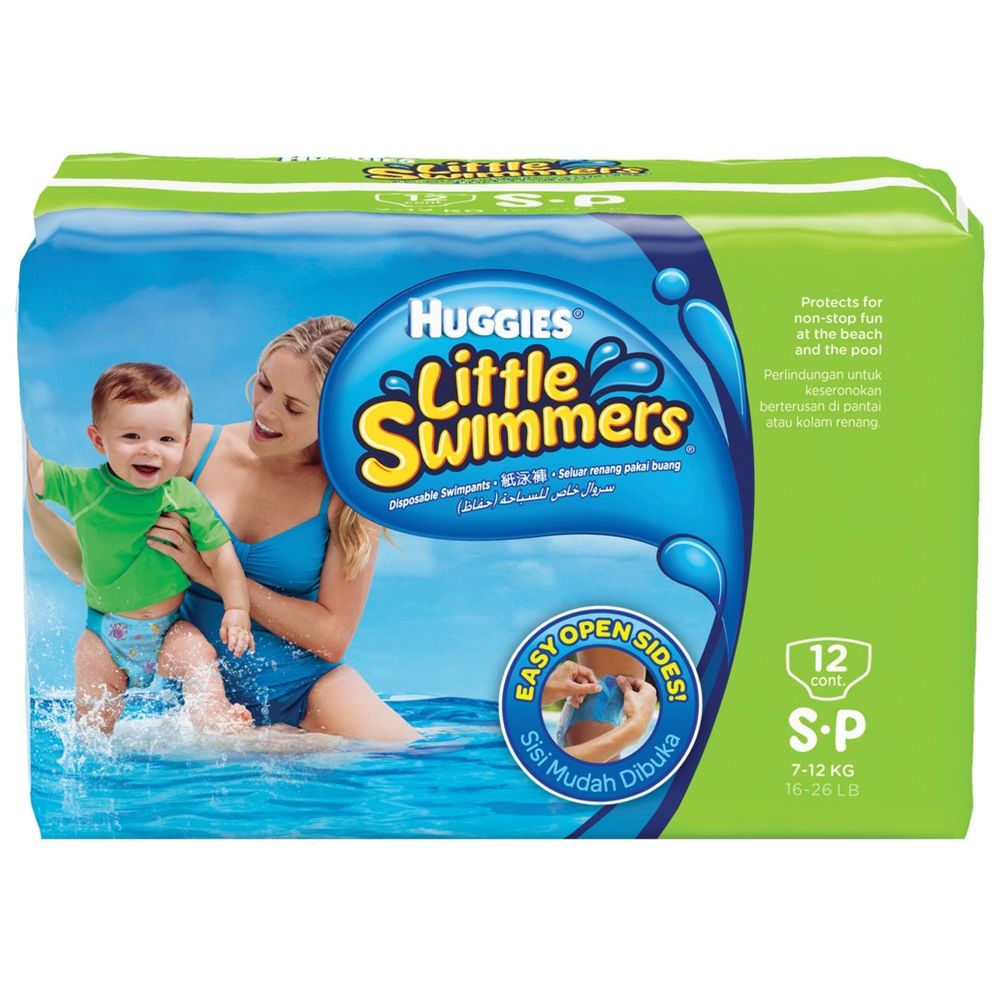 Huggies - Little Swimmer Swim Pants Diaper 7-12kg , Size Small, 12 Swim Pants