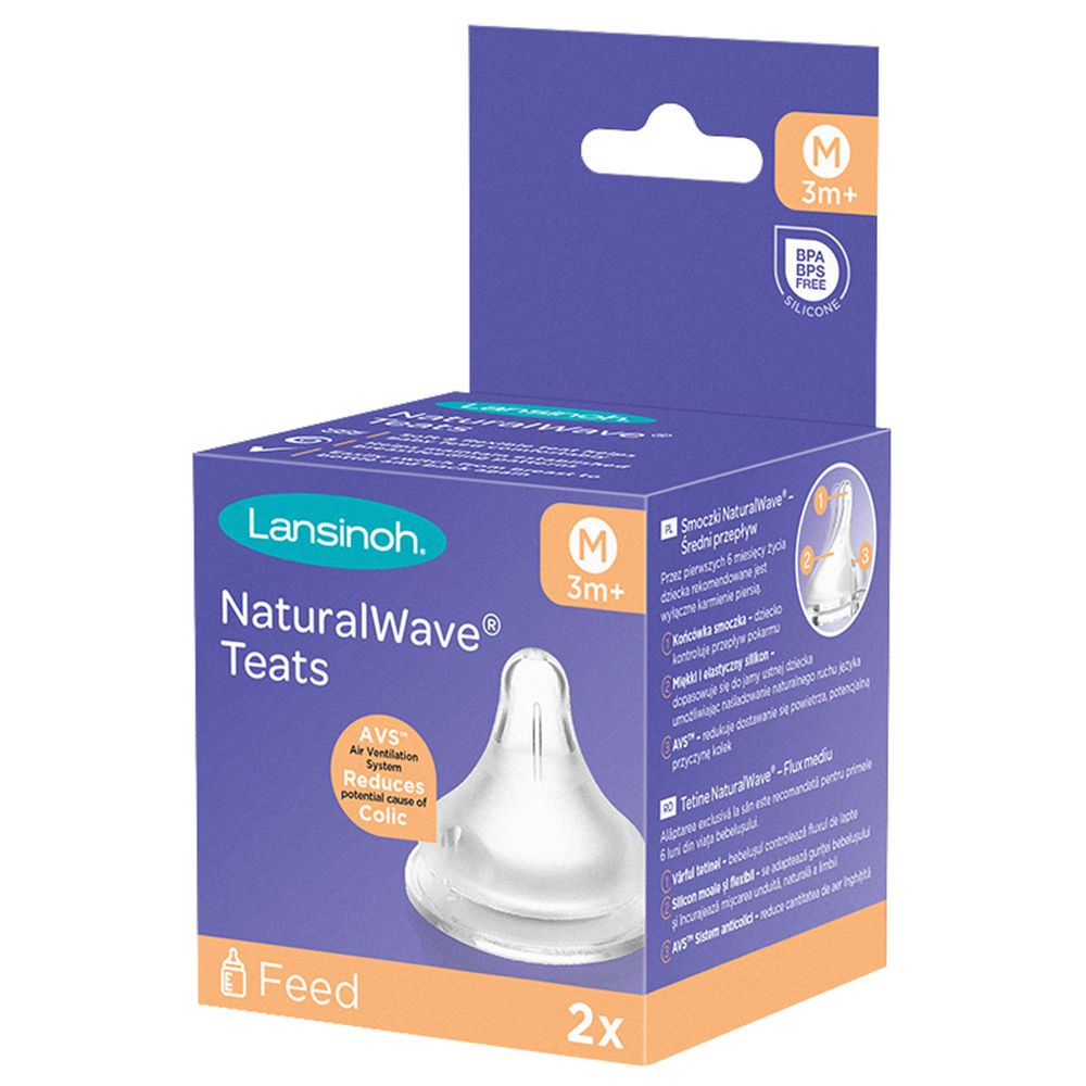Lansinoh Naturalwavetm Medium Flow Teats - Pack of 2