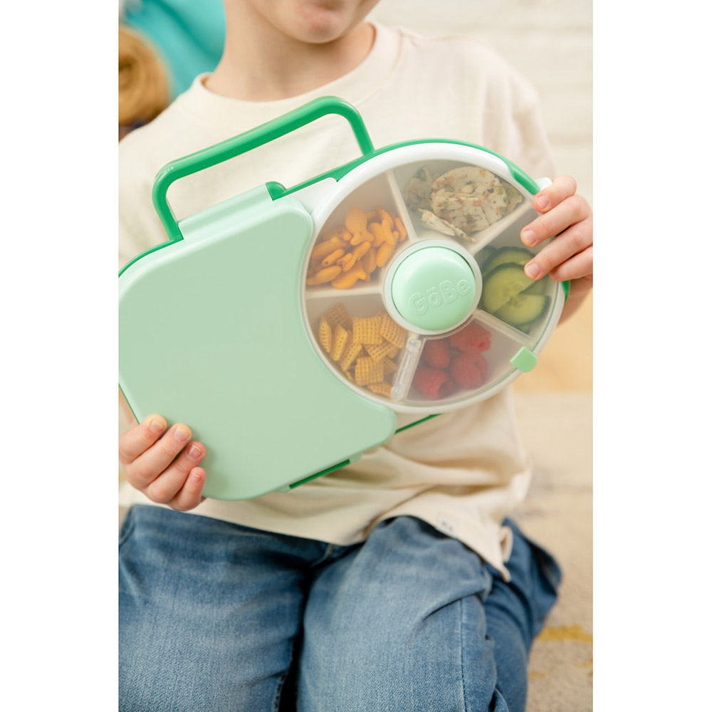 Gobe - Compartment Lunchbox With Detachable Snack Box - Green