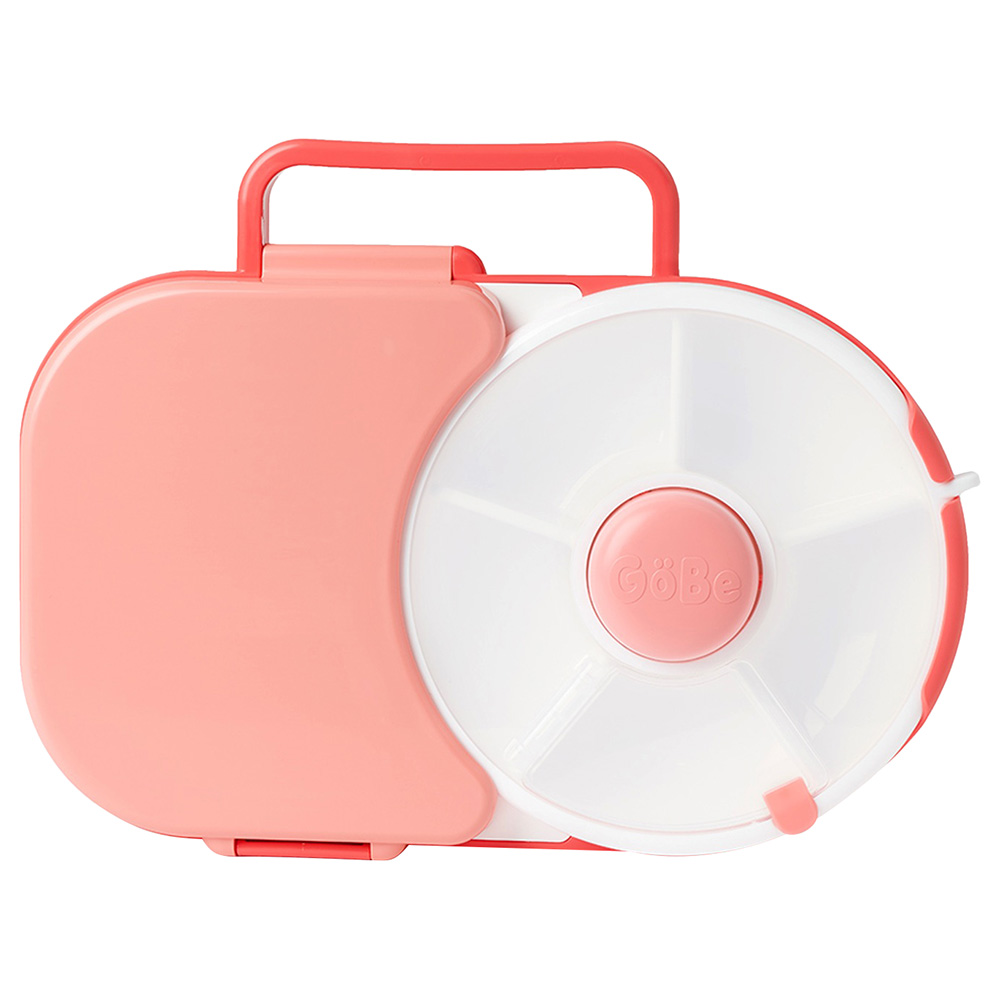 Gobe - 5 Compartment Lunchbox With Detachable Snack Box - Coral