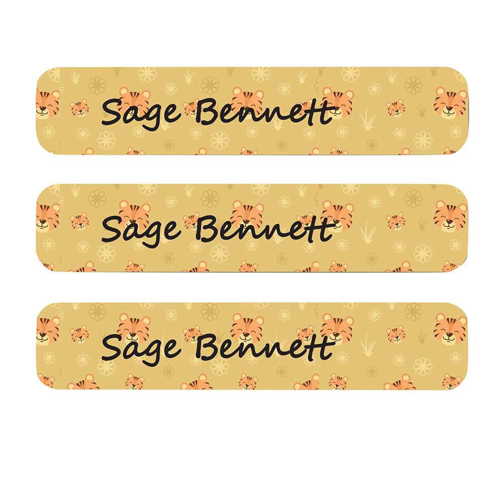 Ladybug Labels - Personalized Iron On Labels - Brown Tiger - 50pcs