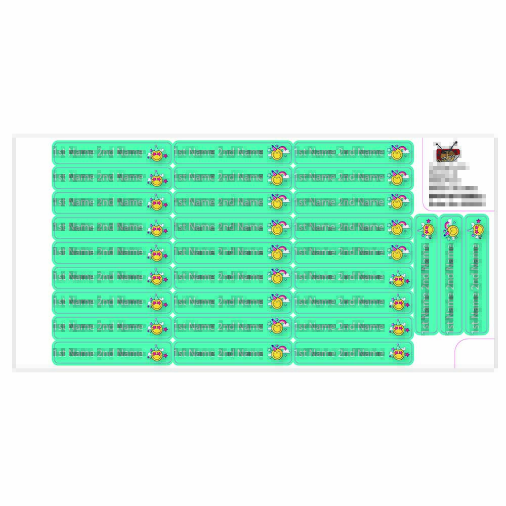 ليدي بوغ ليبلز - ملصقات مخصصة قابلة للكي - ابتسامة عيد ميلاد - 50 قطعة