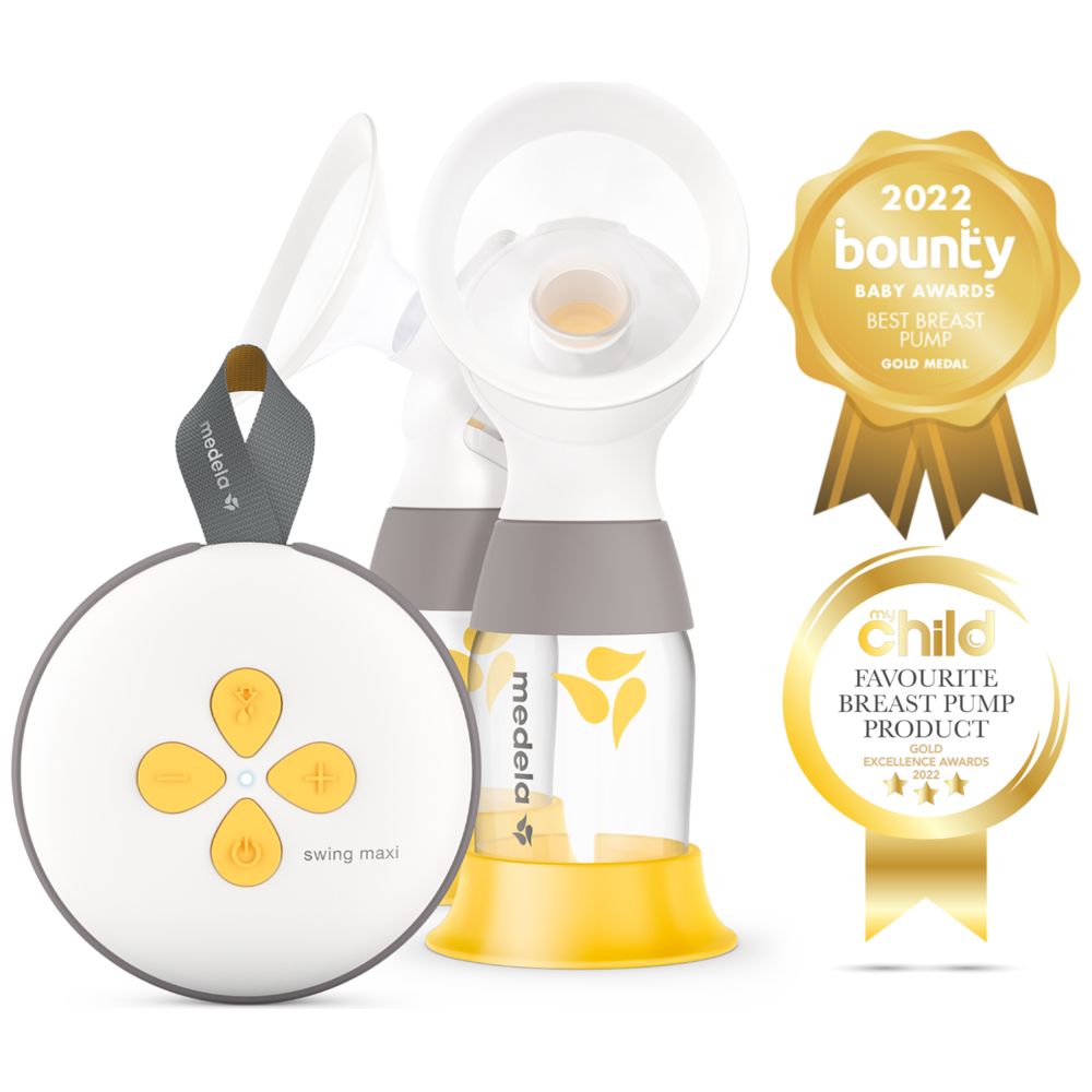 ميديلا - شفاط حليب كهربائي مزدوج سوينغ ماكسي مع شاحن بمنفذ يو أس بي