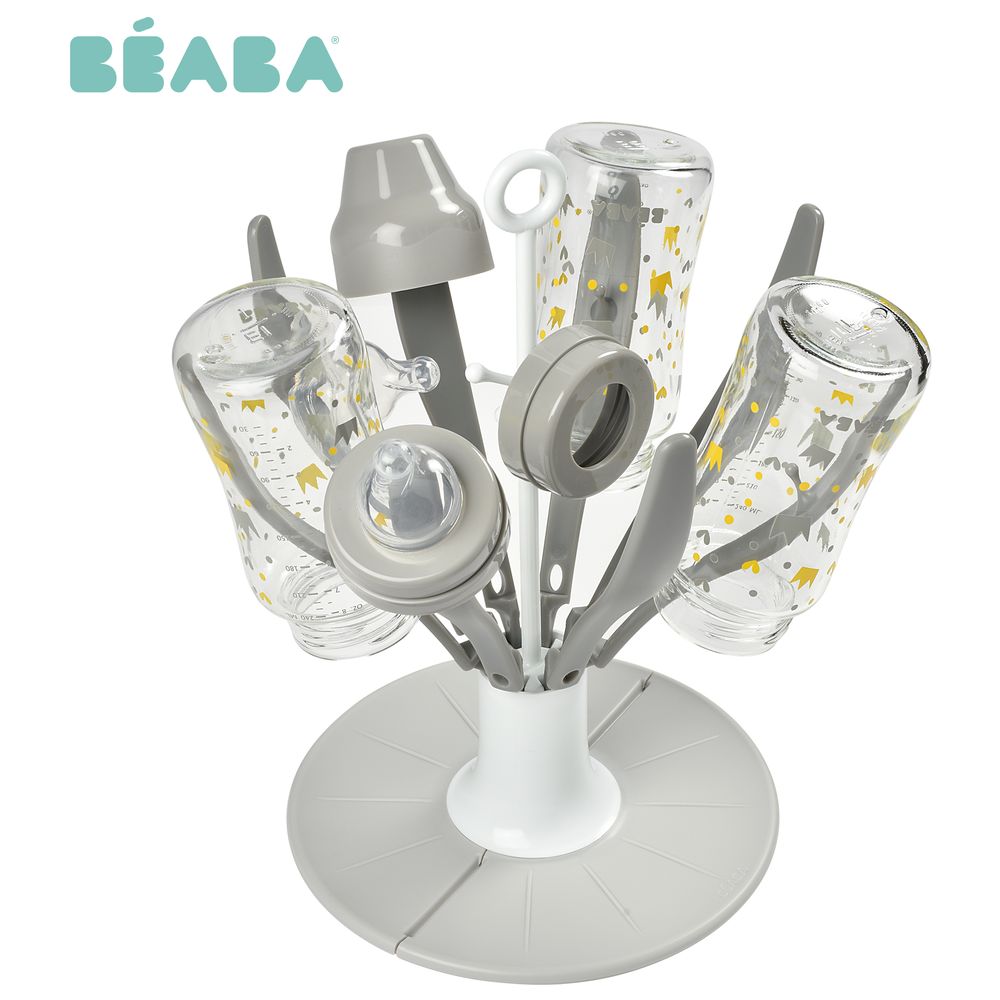 بيبا - علاقة تجفيف قابلة للطي - وردة - رمادي