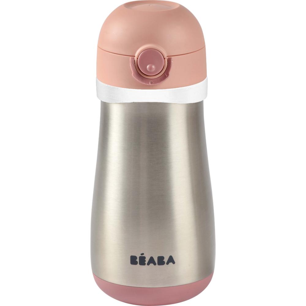 Beaba - Stainless Steel Bottle with Handle - 350Ml - Old Pink