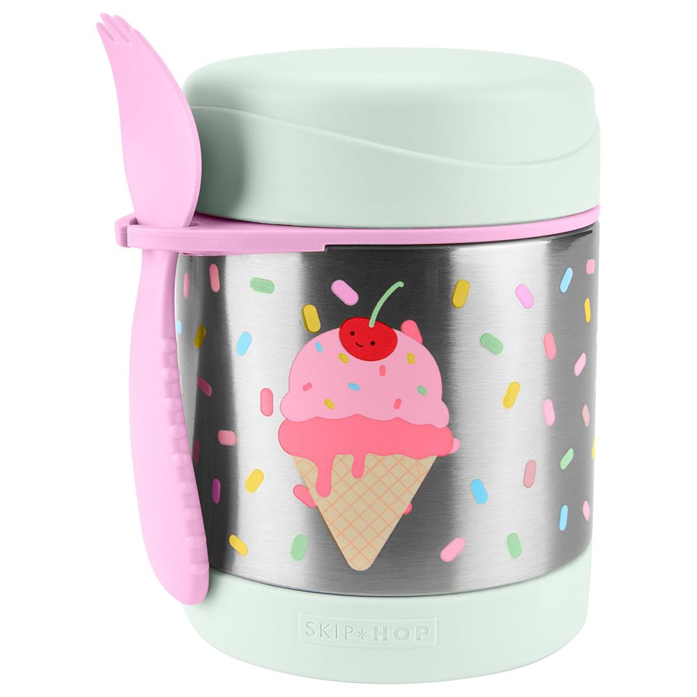 Skiphop Spark Style Food Jar 325ml with Fork - Ice Cream
