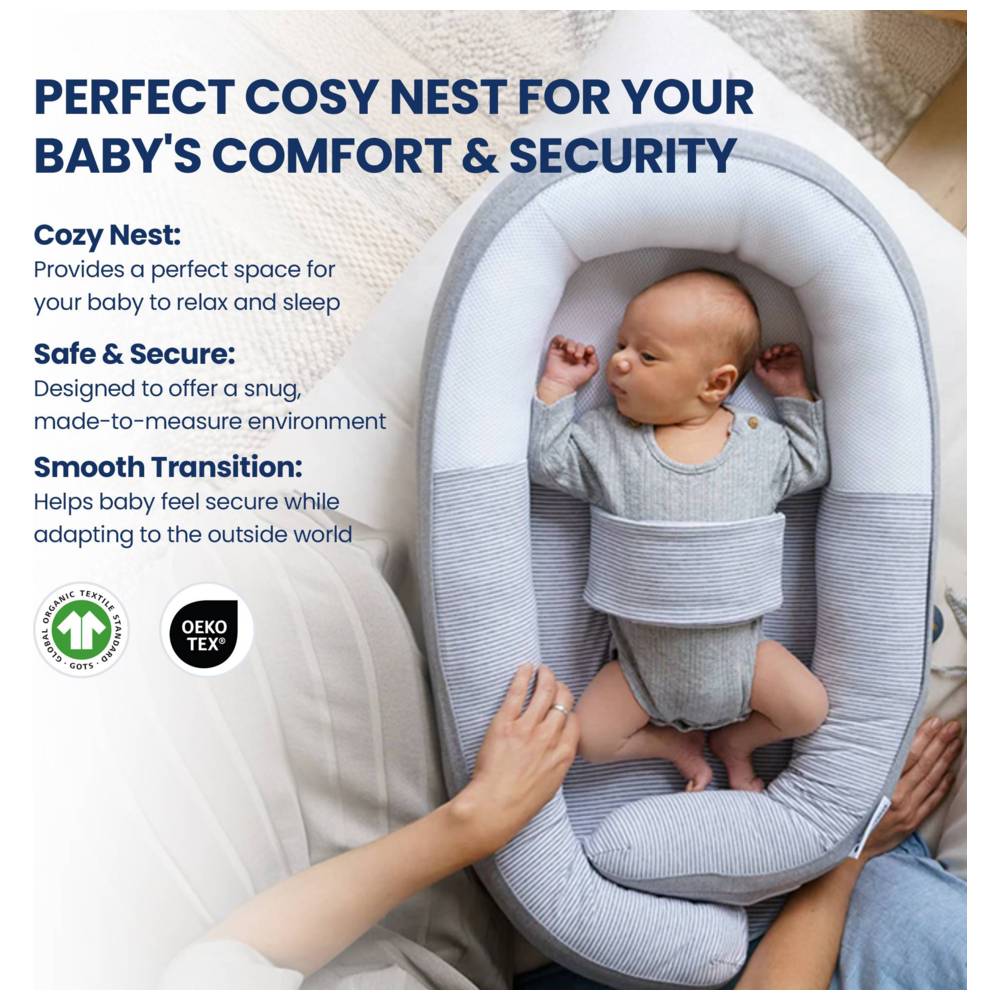 Doomoo - Cocoon Baby Nest - Classic Grey