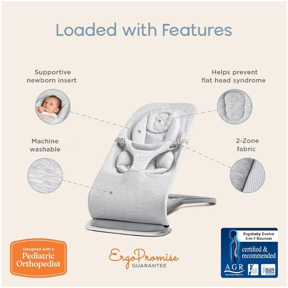 Ergobaby Evolve Bouncer - Light Grey