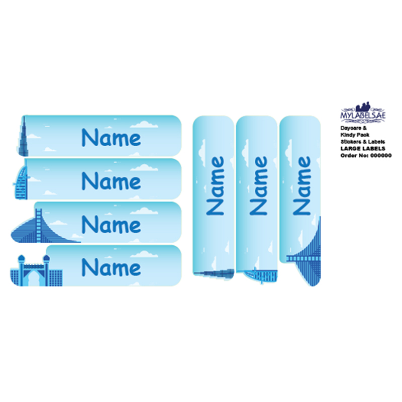 Mylabels - Personalized Labels - Dubai Skyline - Pack of 30 - Large