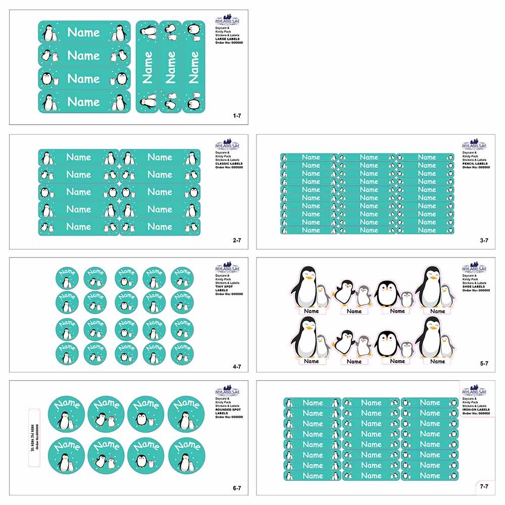 ماي ليبلز - ملصقات قابلة للتخصيص - عائلة البطريق - عدد 107
