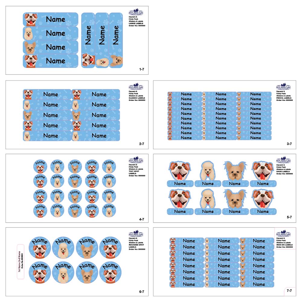 ماي ليبلز - ملصقات قابلة للتخصيص - كلاب ظريفة - عدد 107