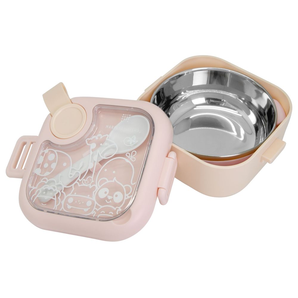 Marcus & Marcus - Travel Feeding Set With Spoon & Scissors - Pink