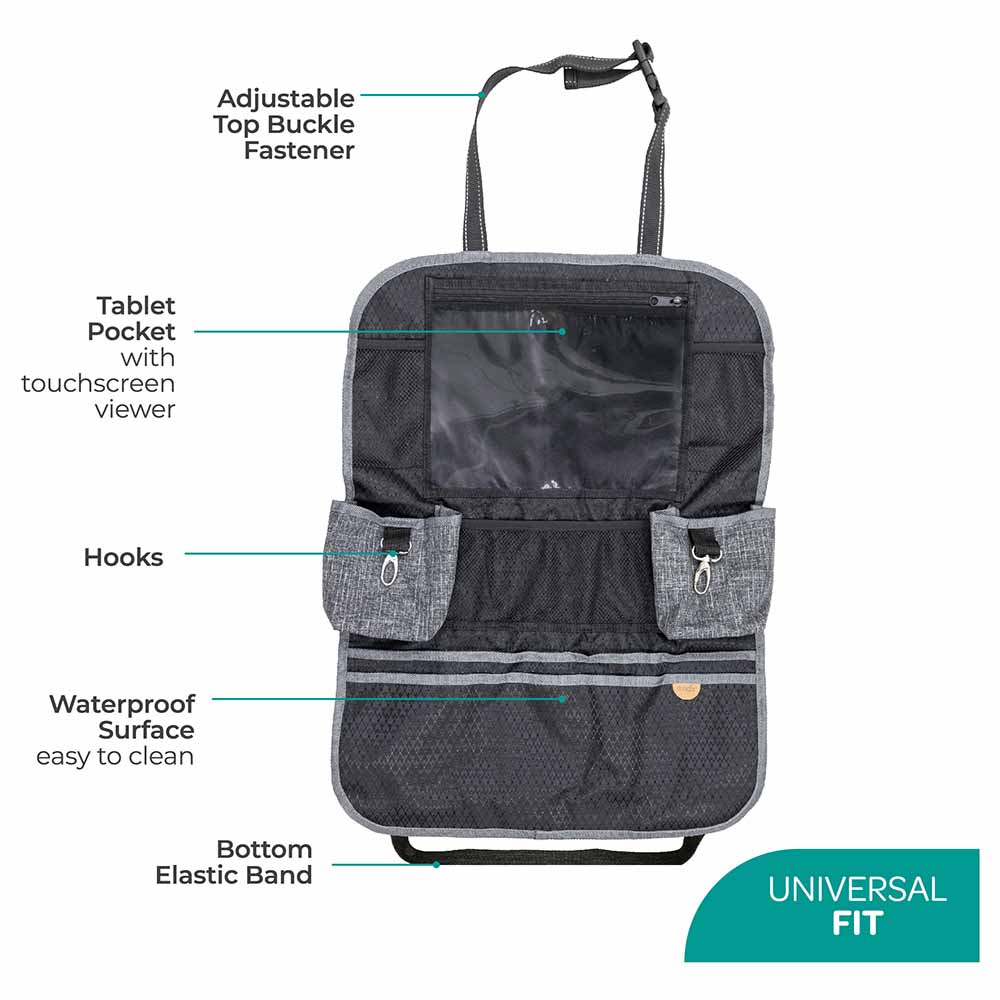 مون - منظم المقعد الخلفي للطفل - أسود منشوري