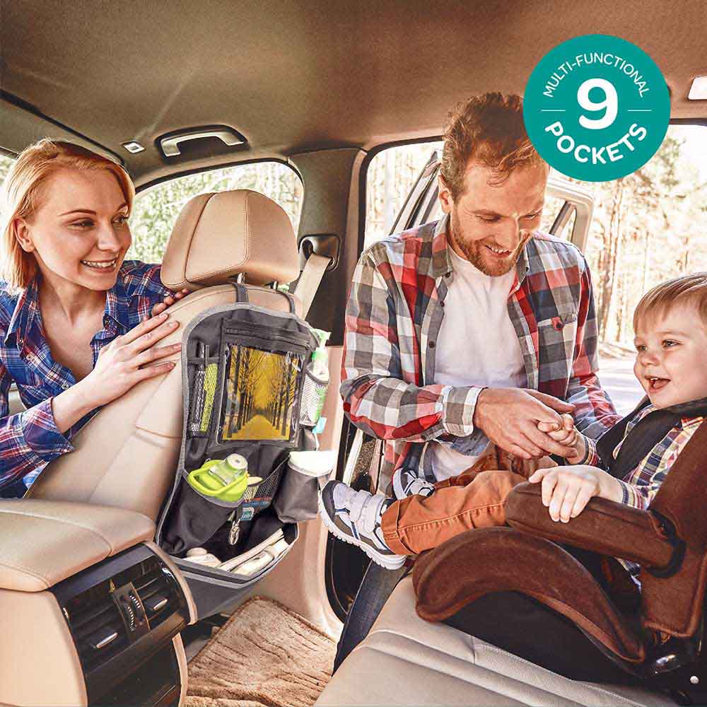 مون - منظم المقعد الخلفي للطفل - أسود منشوري