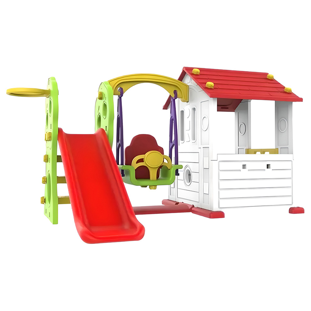 Myts - Korean Playhouse Game With Swing & Slide - White/Red