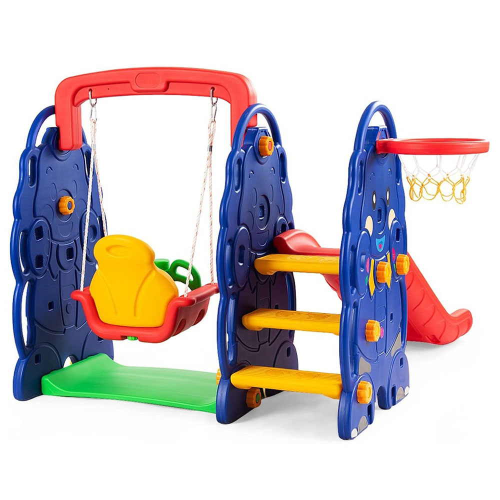 Myts - Swing & Slide Playset with Basket Ball Hoop