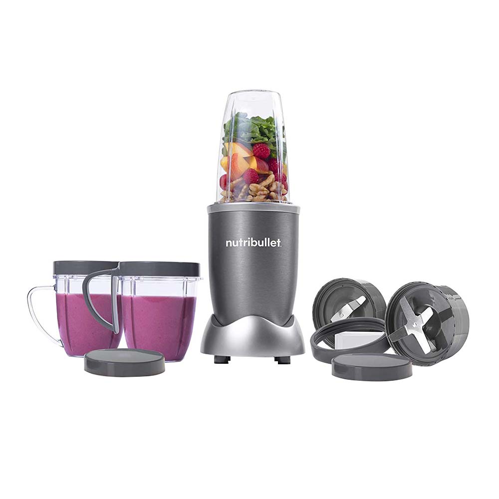 نيوتري بوليت - نظام خلاط ومازج عالي السرعة - 600 واط - عدد 12  - رمادي