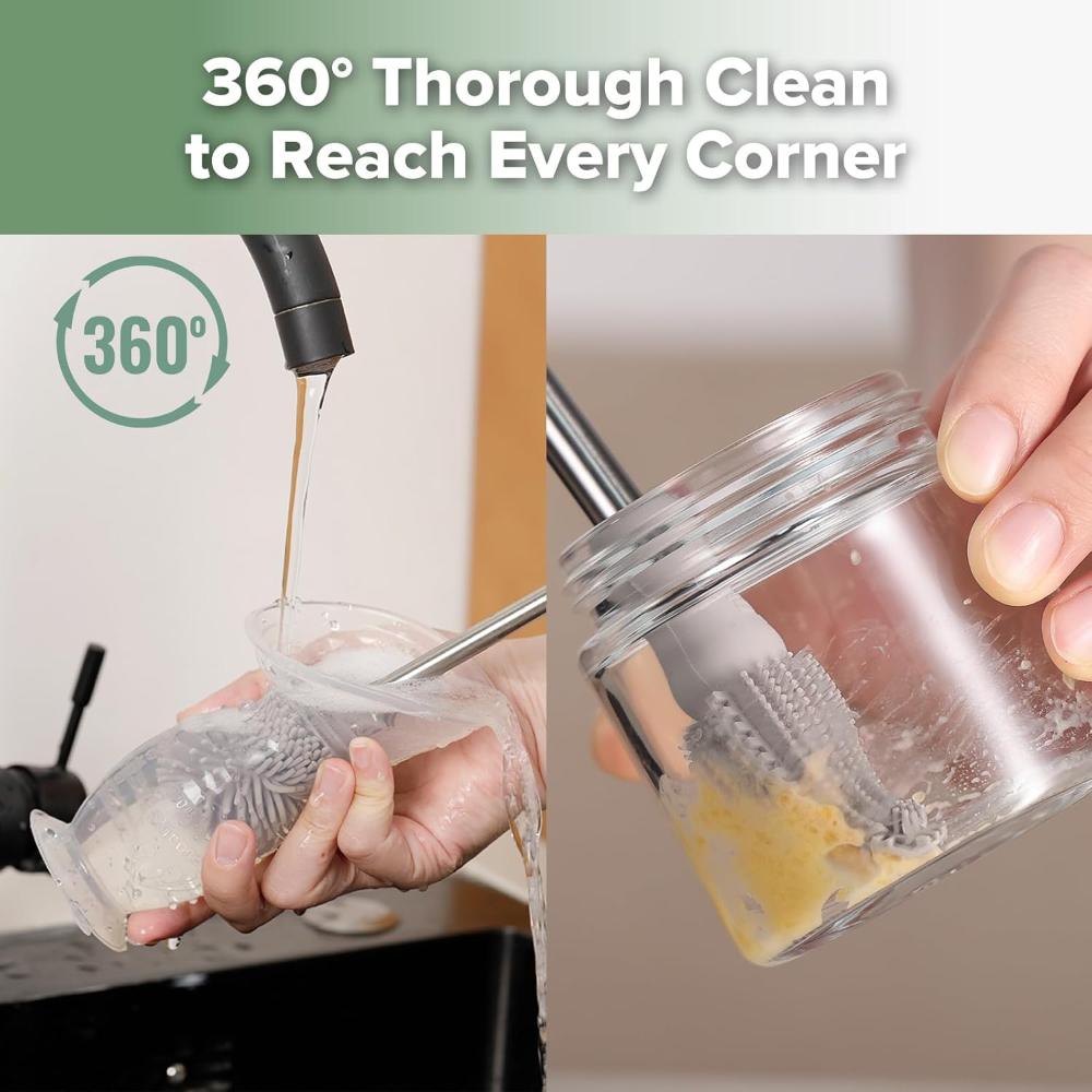 Haakaa - Double-Ended Silicone Bottle Brush - Suva Grey