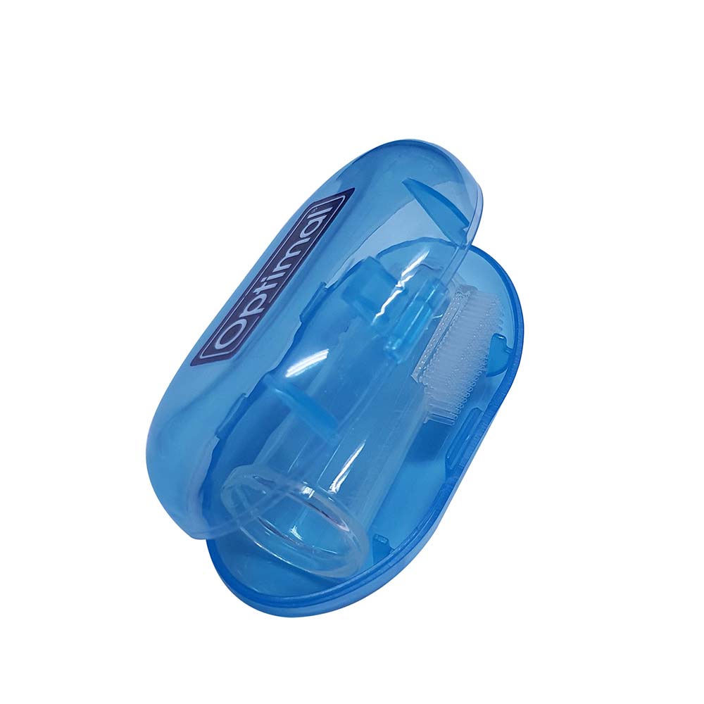 أوبتيمال - فرشاة أسنان سيليكون للأطفال - أزرق