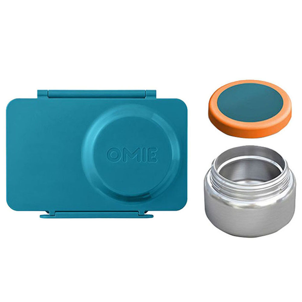 OmieBox - OmieLife Up Bento Box With Thermos And Ice Pack - Teal Green