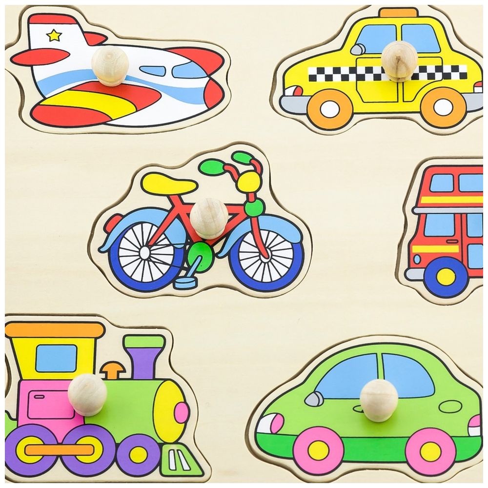 فيجا - أحجية مقابض النقل - 8 قطع لعبة خشبية مونتيسوري