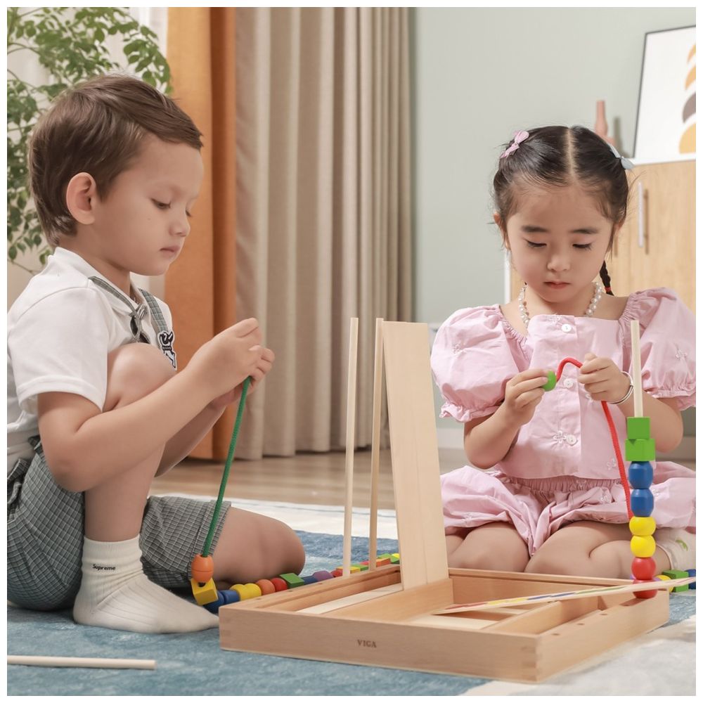فيجا - لعبة تسلسل الخرز - 72 قطعة - نشاط تصنيف أنماط مونتيسوري