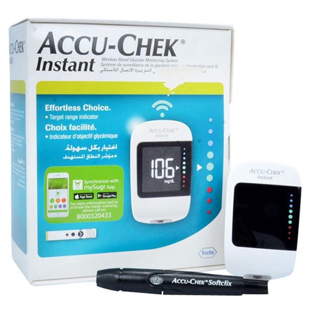 أكيو-تشيك - جهاز قياس سكر الدم مع بلوتوث - أبيض