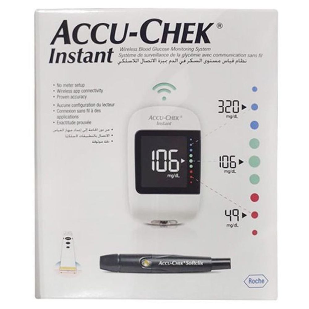 أكيو-تشيك - جهاز قياس سكر الدم مع بلوتوث - أبيض