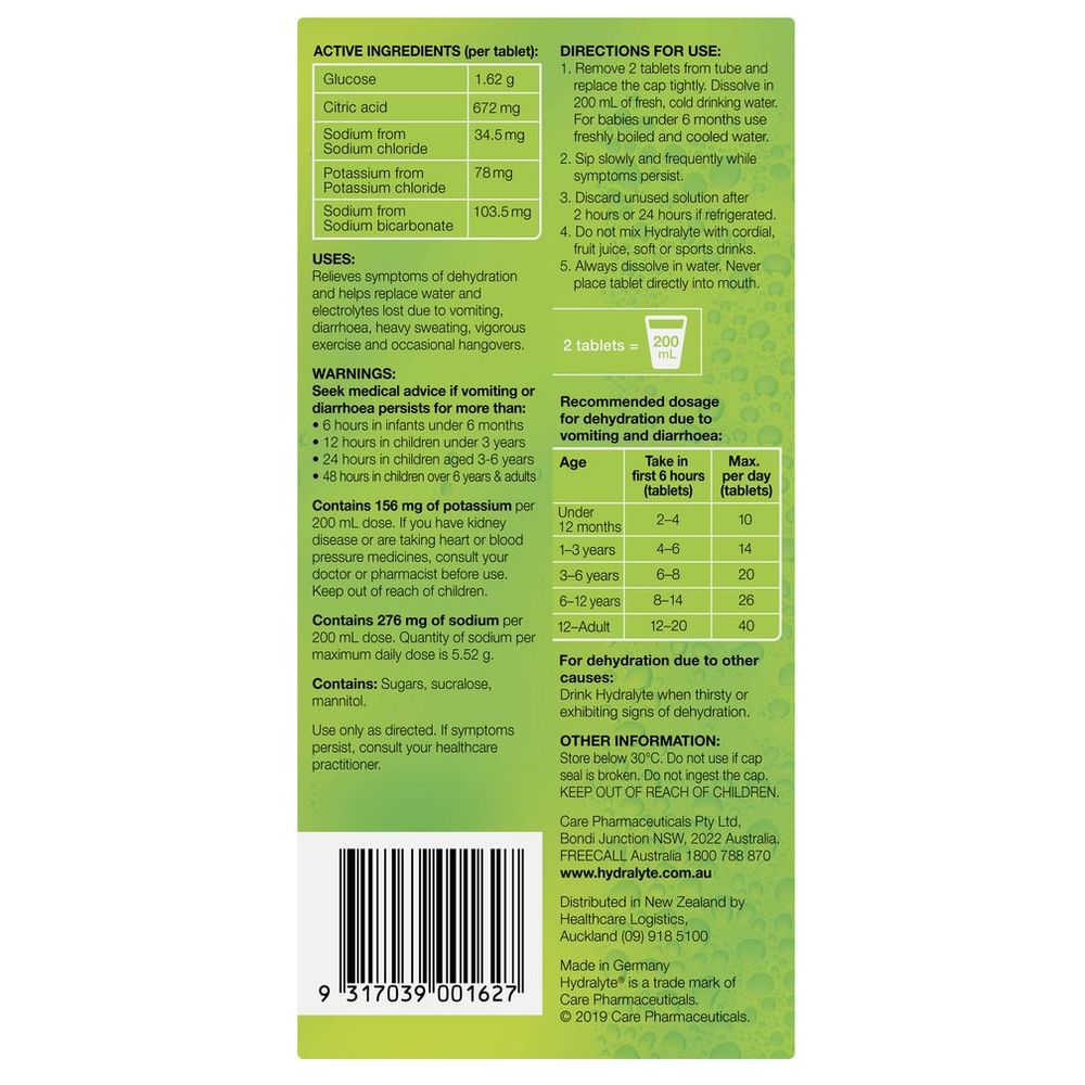 هيدراليت - حبوب فوارة بنكهة ليمون وليم - 40 حبة