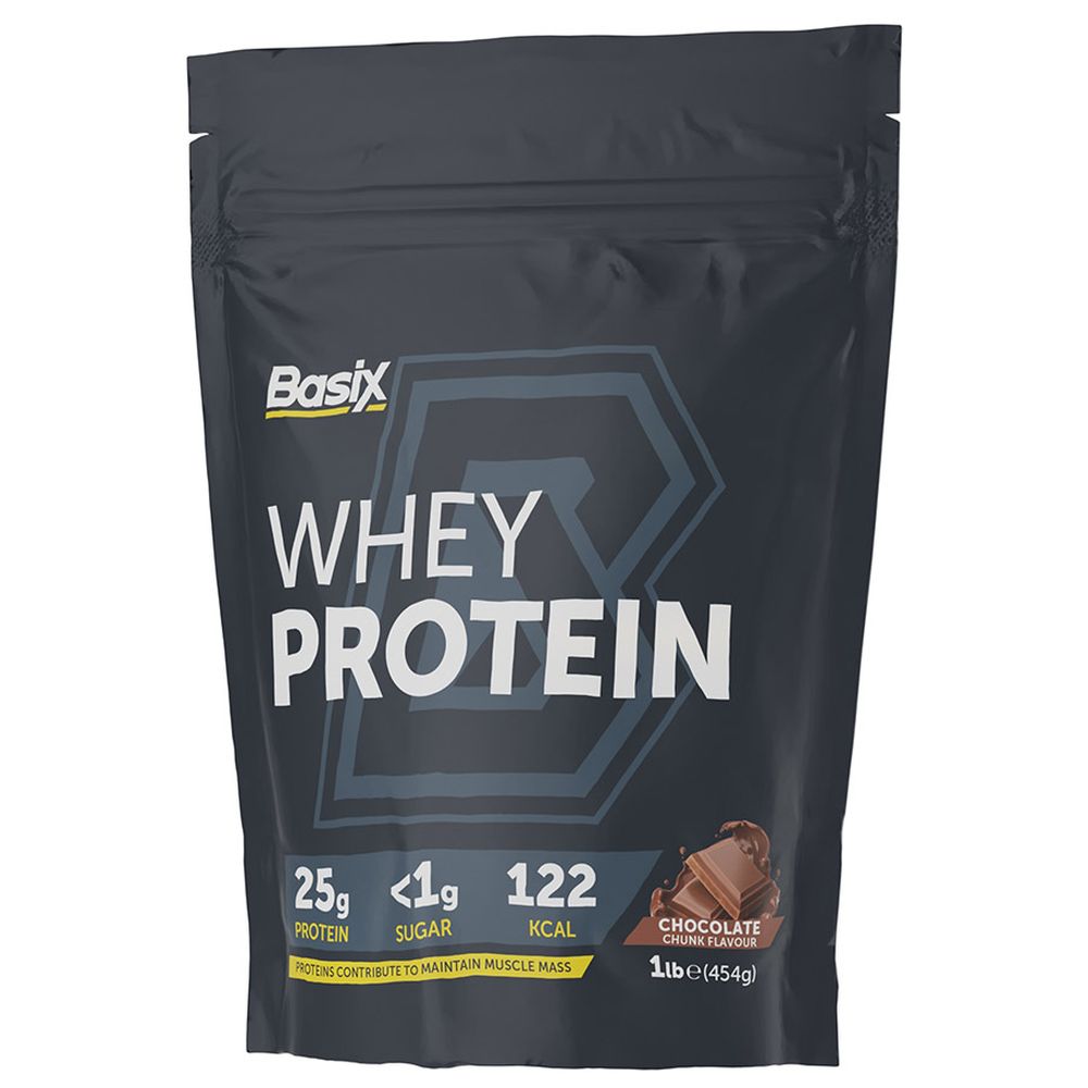 باسيكس - مسحوق بروتين مصل اللبن - قطع الشوكولاتة - 454غ