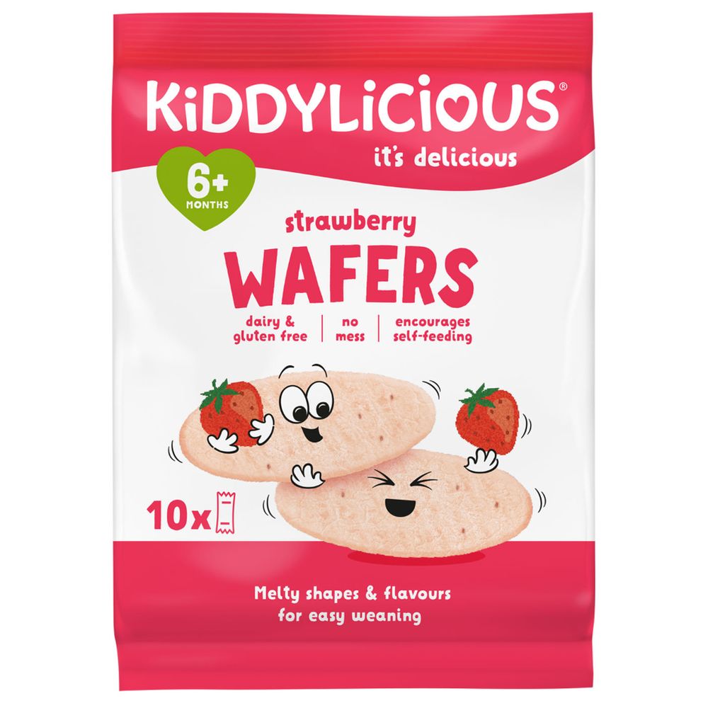 Kiddylicious - Gluten And Dairy Free Wafers - Strawberry - 4 g - Pack of 10
