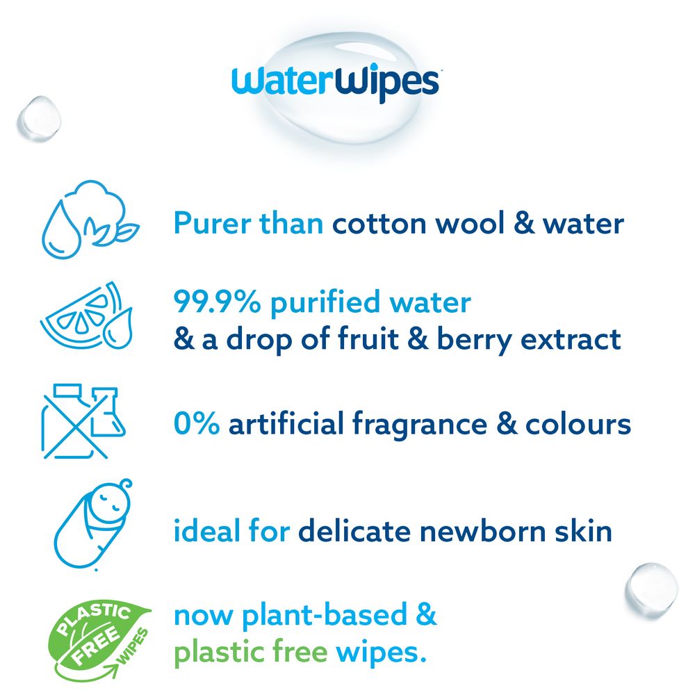 Waterwipes - Plastic Free Baby & Toddler Wet Wipes - 240pcs